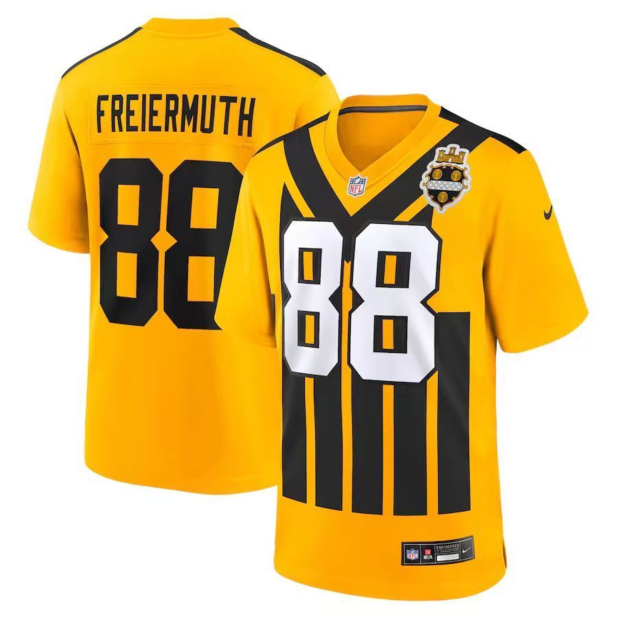 Men's Pittsburgh Steelers Pat Freiermuth Jersey - Retro Yellow-2 football jersey product view 1
