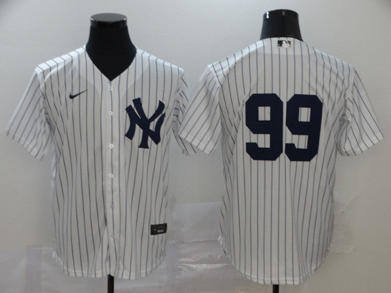 Men's New York Yankees Aaron Judge #99 White Replica Player Name Jersey baseball jersey product view 1