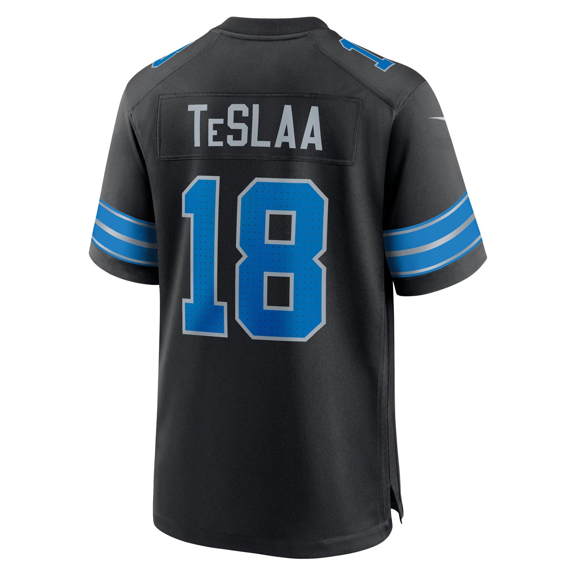 Detroit Lions Isaac TeSlaa Black Alternate Game Player Jersey football jersey product view 1