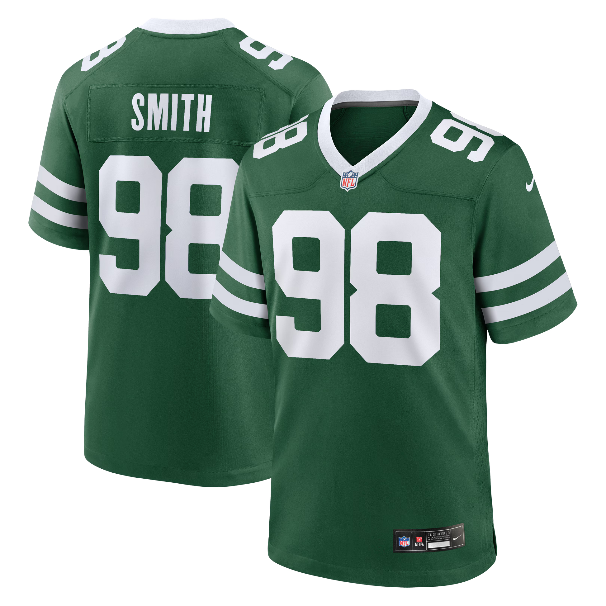 New York Jets Mazi Smith Legacy Green Team Game Jersey football jersey product view 1