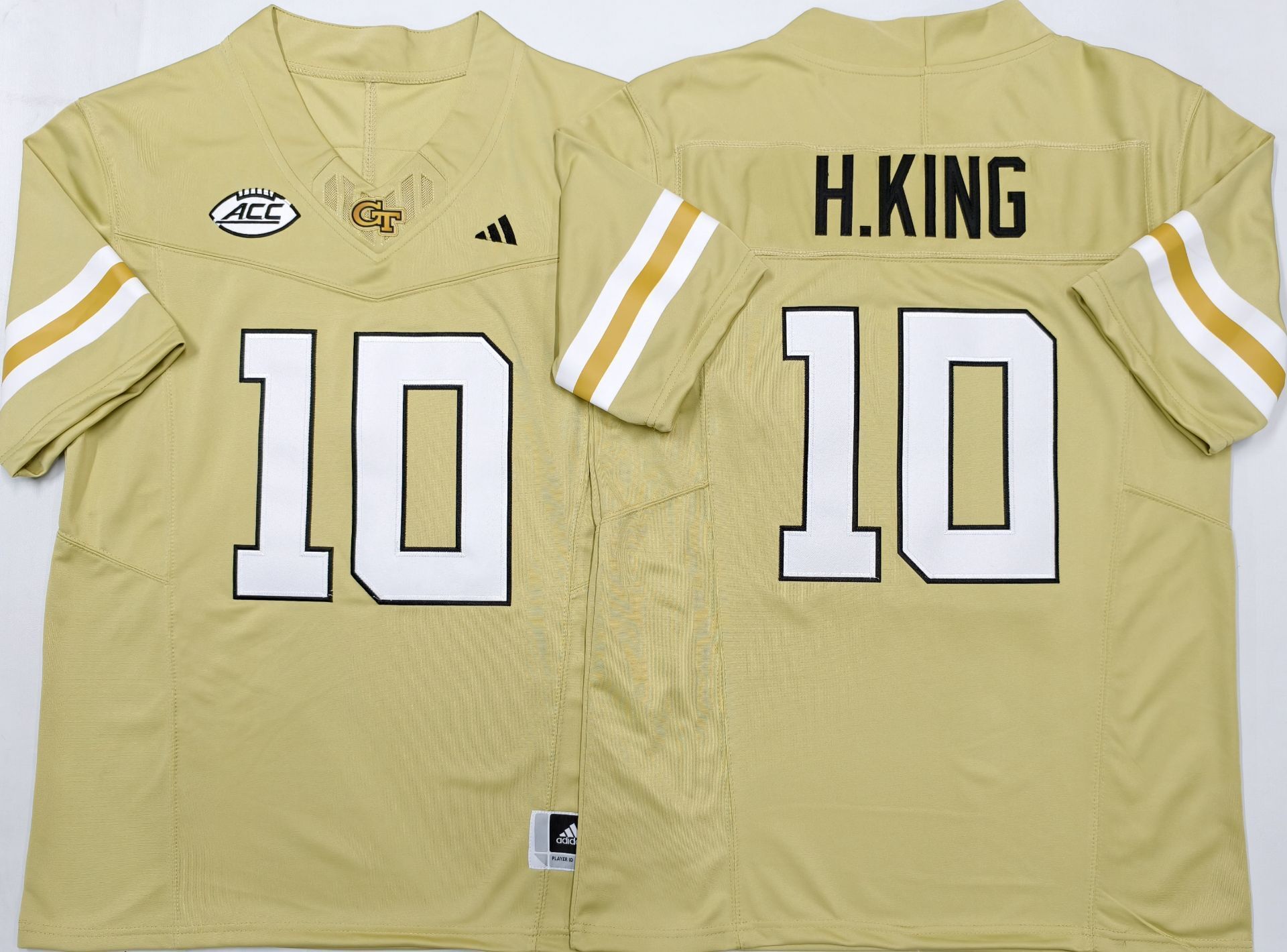 Men's Georgia Tech Football Haynes King #10 Gold Player Jersey football jersey product view 1