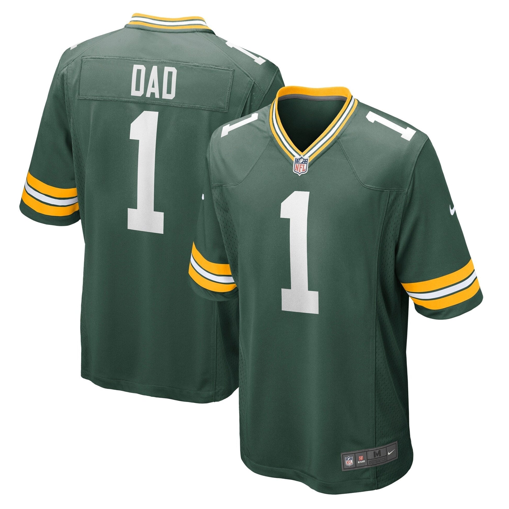 Green Bay Packers Number 1 Dad Green Game Jersey football jersey product view 1