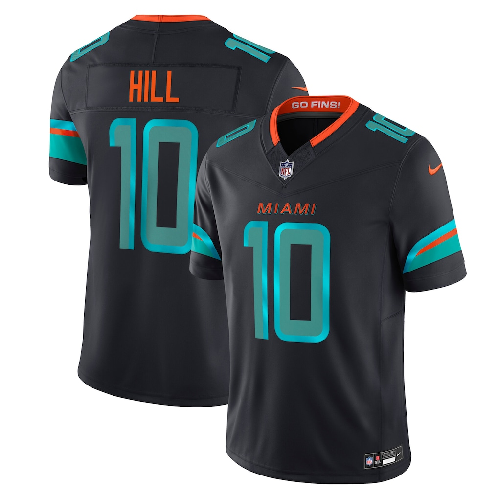 Men's Tyreek Hill Pitch Blue Miami Dolphins 2025 Rivalries Collection Limited Jersey football jersey product view 1