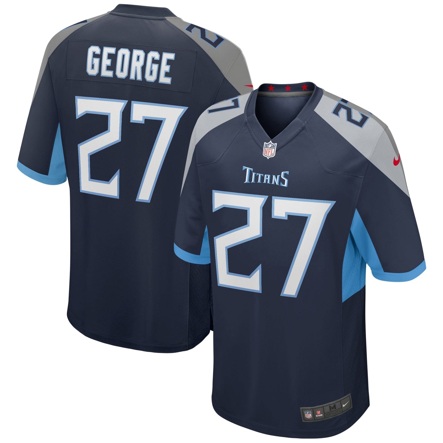 Tennessee Titans Eddie George Navy Game Retired Player Jersey football jersey product view 1