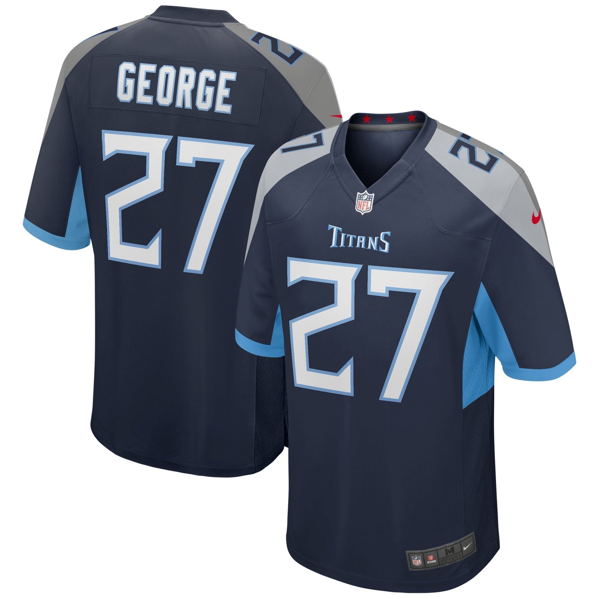 Tennessee Titans Eddie George Navy Game Retired Player Jersey football jersey product view 1