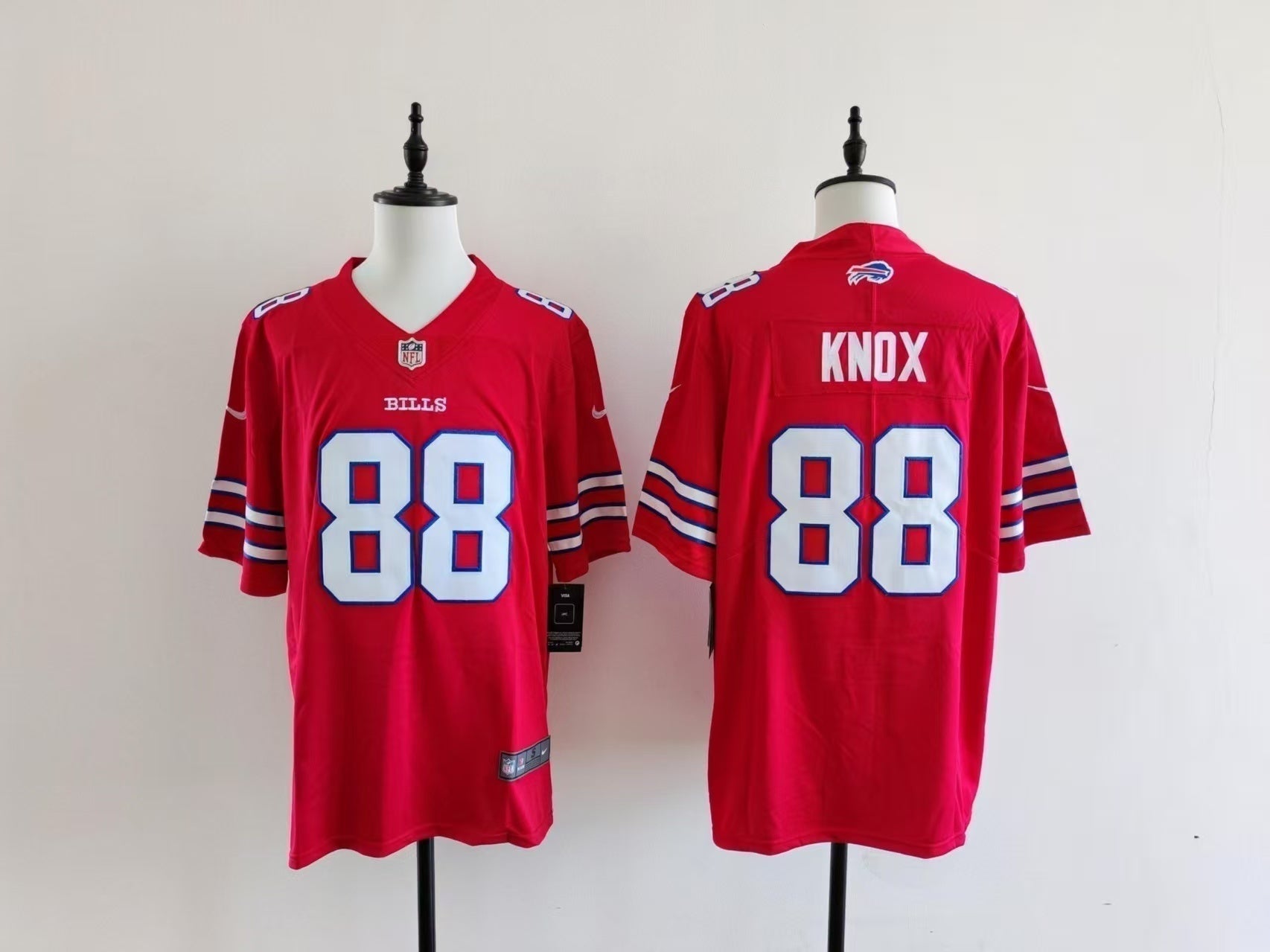 Men's Buffalo Bills Dawson Knox Jersey-Red football jersey product view 1
