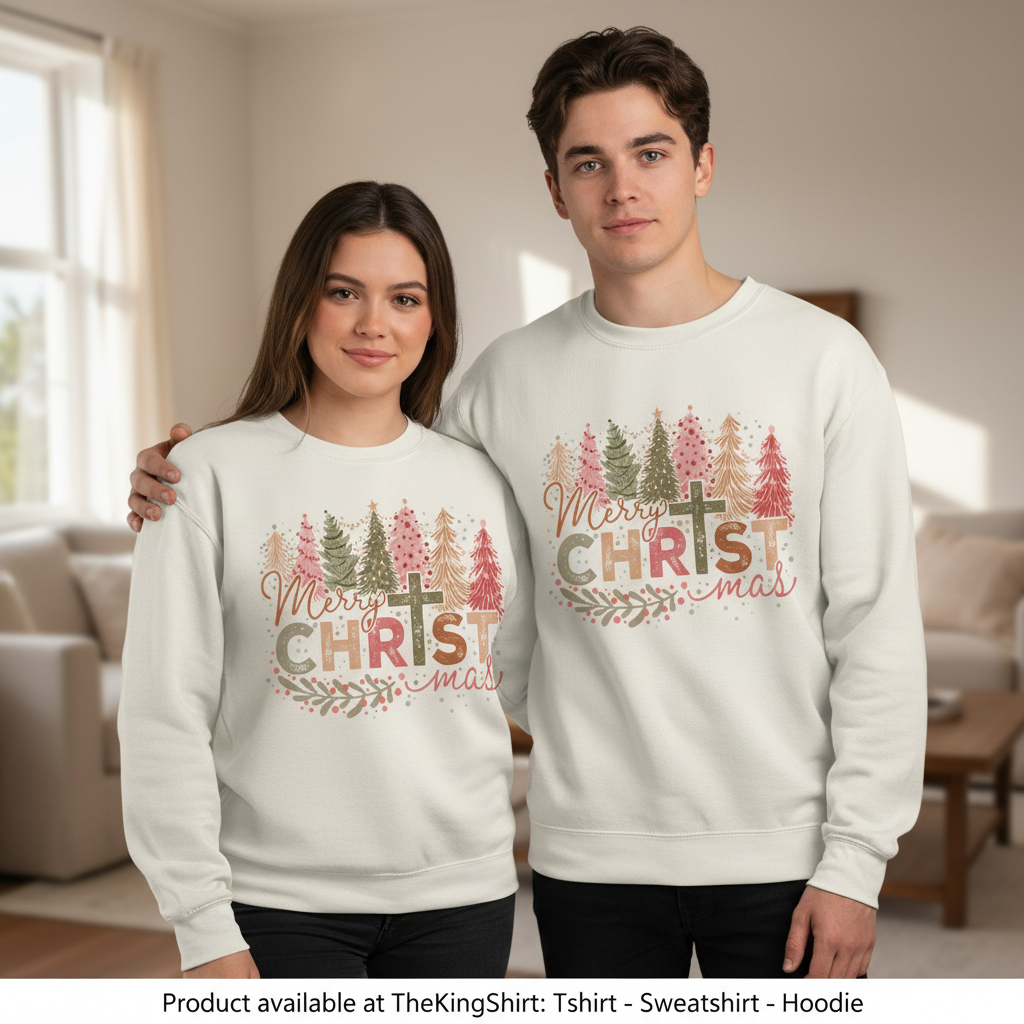 Christian Christmas Sublimation - Rustic Merry Christmas Shi Unisex T-shirt, Sweatshirt, Hoodie, Long Sleeve Tee - T-Shirt, Sweatshirt, Hoodie