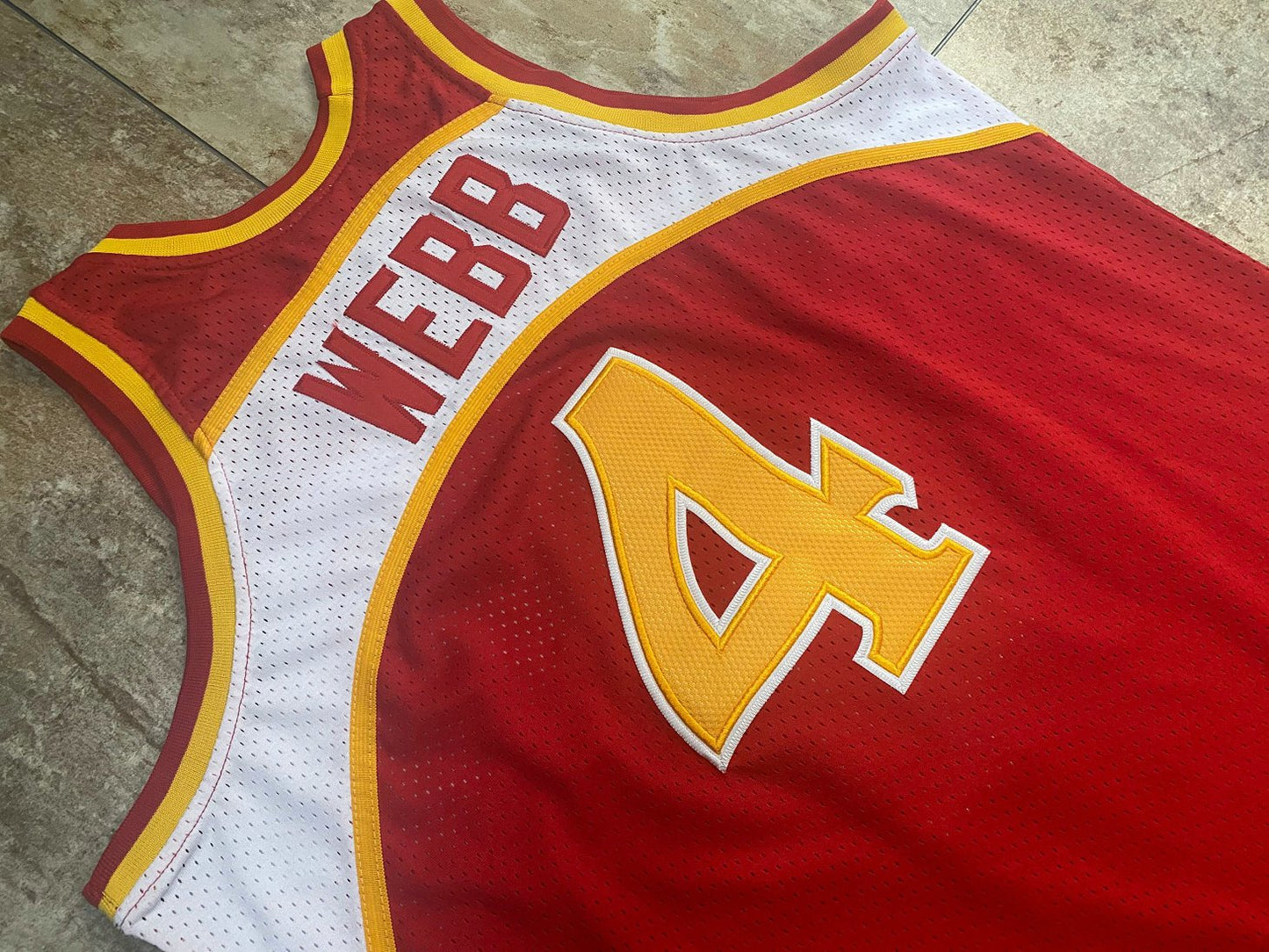 Hawks Webb 4 Red MN sports jersey product view 2