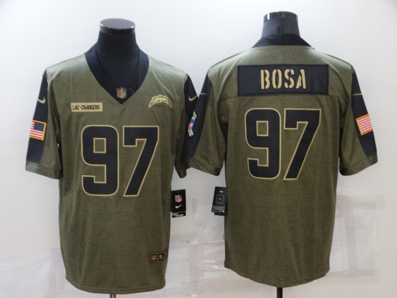 Men's Los Angeles Chargers Joey Bosa Brown Game Jersey football jersey product view 1