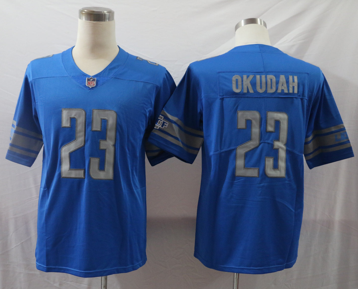 Men's Detroit Lions Jeff Okudah Blue Player Game Jersey football jersey product view 1