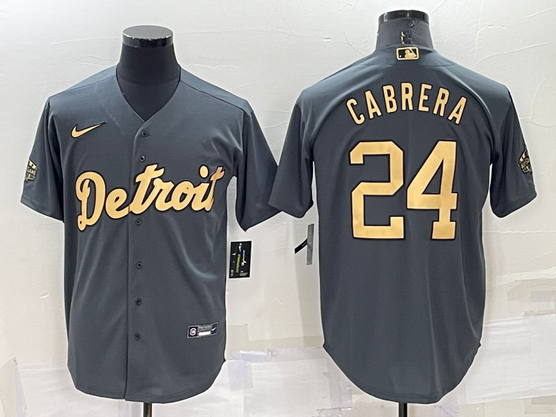 Men's Detroit Tigers Miguel Cabrera Gray Stitched Jersey baseball jersey product view 1