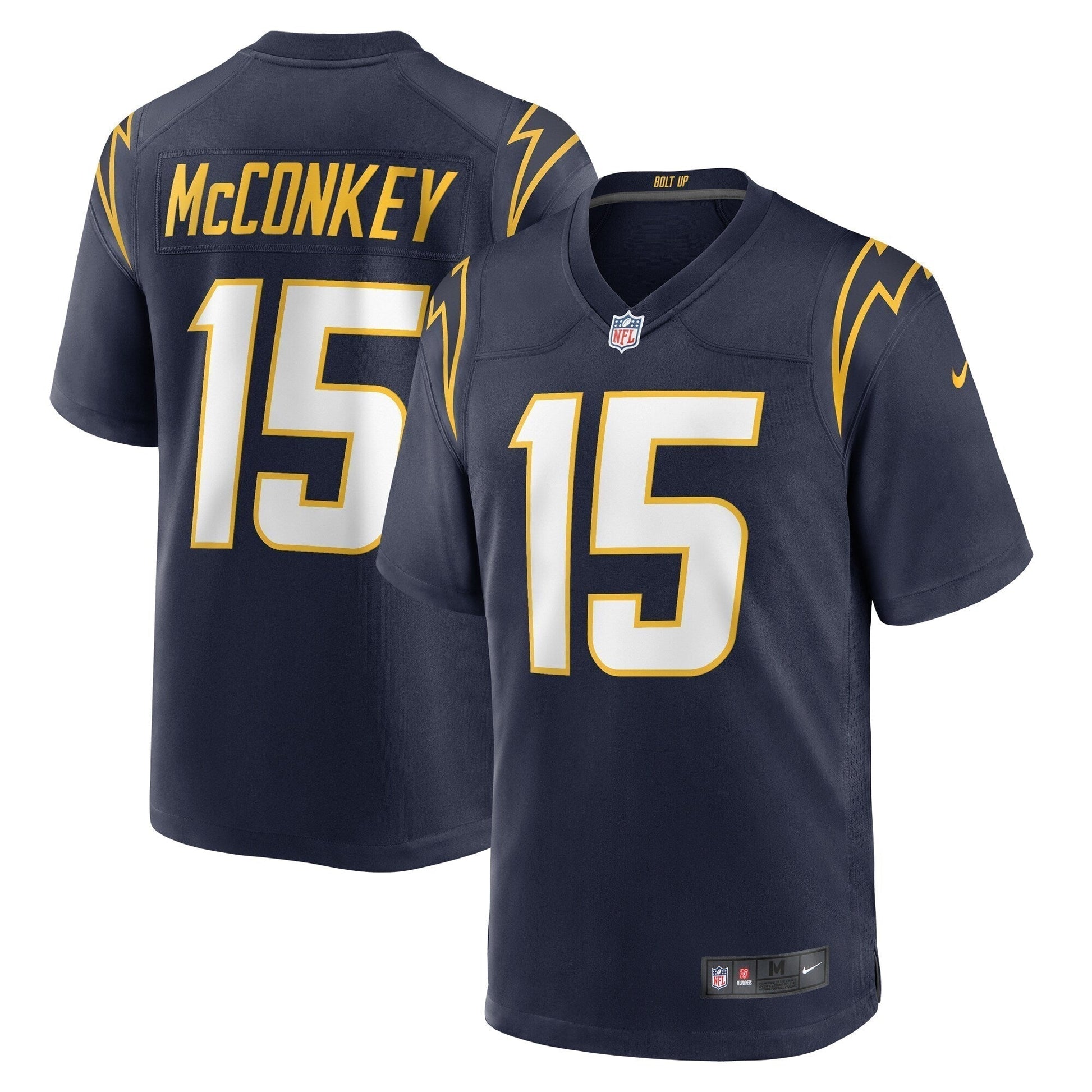 Ladd McConkey Los Angeles Chargers Alternate Game Jersey - Navy football jersey product view 1