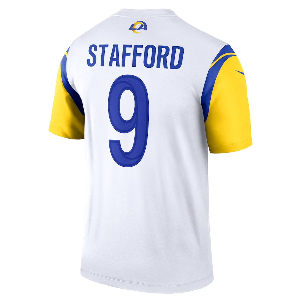 LA.Rams #9 Matthew Stafford White Legend Player Performance Top Jersey football jersey product view 1