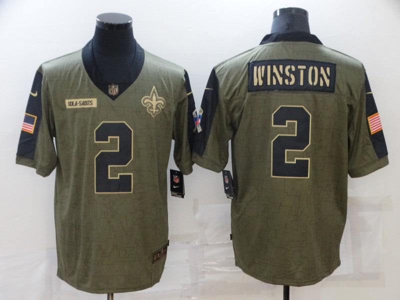 Men's New Orleans Saints Jameis Winston Brown Game Jersey football jersey product view 1