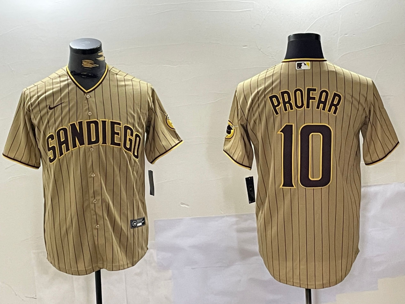 Men's San Diego Padres Jurickson Profar #10 Tan Alternate Limited Player Jersey baseball jersey product view 1