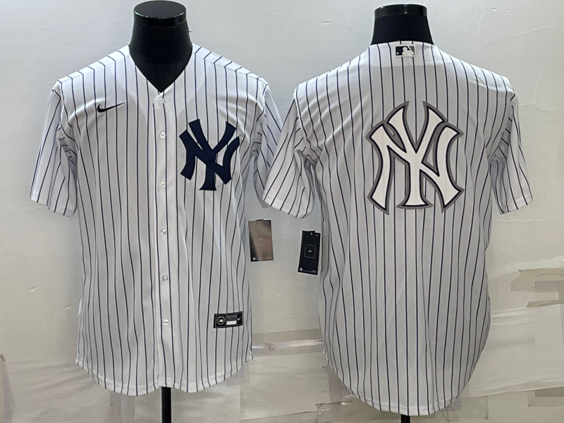 Men's New York Yankees White Home Replica Player Jersey baseball jersey product view 1