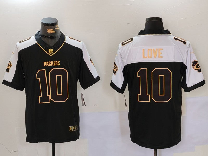 Men's Green Bay Packers Jordan Love Black Game Player Jersey basketball jersey product view 1