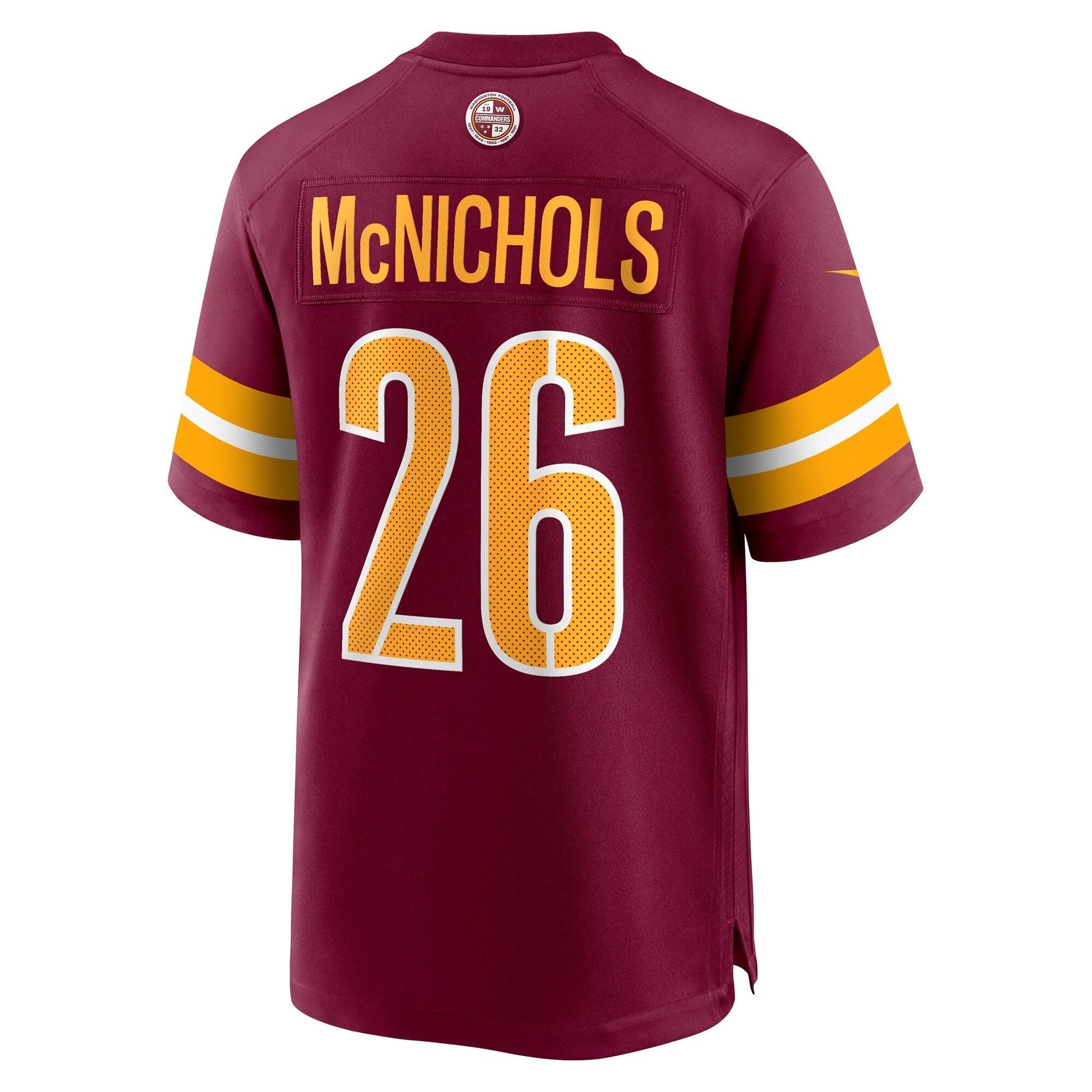 Washington Commanders Jeremy McNichols Burgundy Game Jersey football jersey product view 1