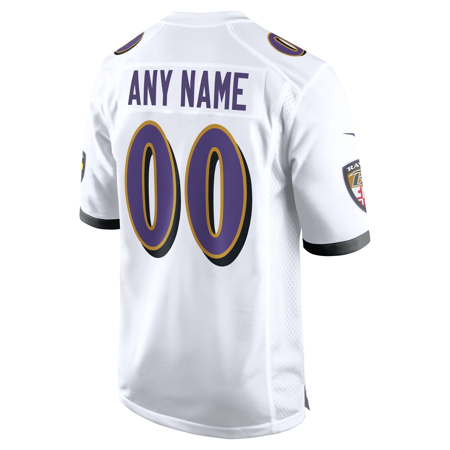 Baltimore Ravens White Custom Game Jersey football jersey product view 3