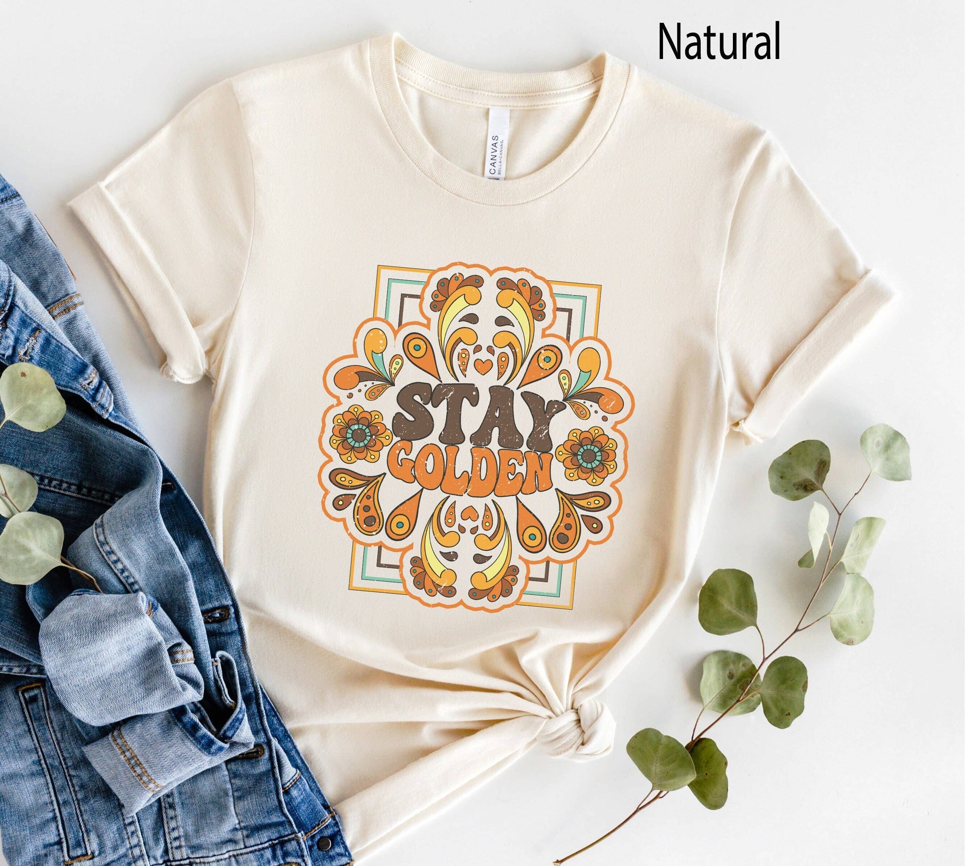 Boho Hippie Shirt Retro Positive Vibes 70S Graphic Tee Unisex T-shirt, Sweatshirt, Hoodie, Long Sleeve Tee - T-Shirt, Sweatshirt, Hoodie