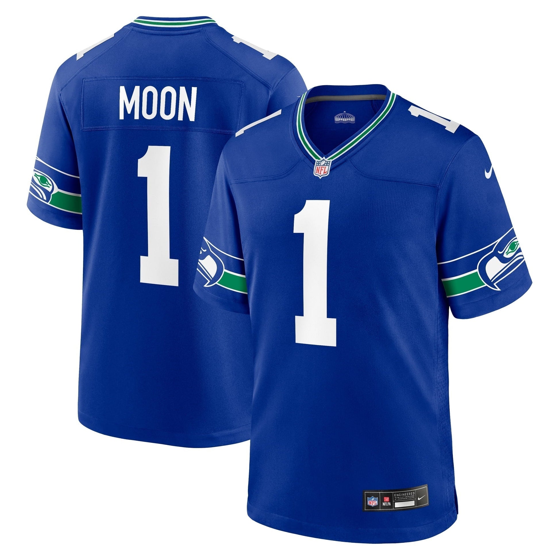 Men's Warren Moon Royal Seattle Seahawks Retired Player Alternate Game Jersey football jersey product view 1