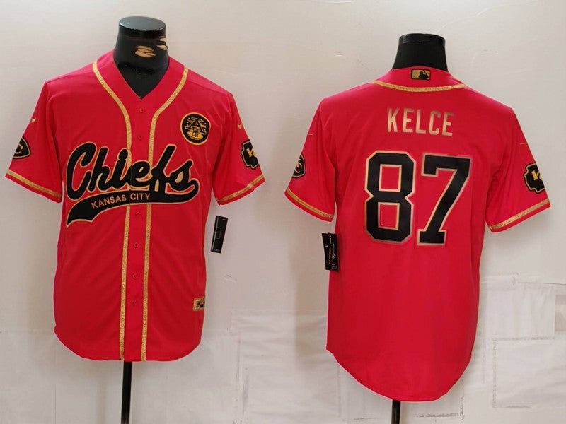 Men's Kansas City Chiefs Travis Kelce #87 Red Player Jersey1 football jersey product view 1