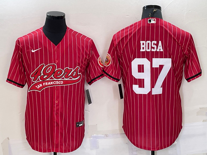 Men's San Francisco 49ers Nick Bosa Red Player Jersey Joint Edition football jersey product view 1