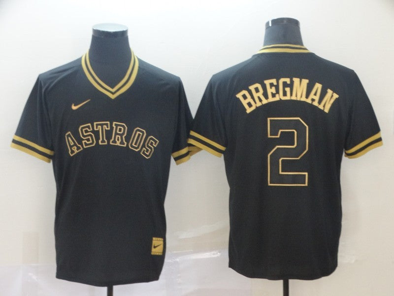 Men's Houston Astros Alex Bregman Black Replica Player Jersey baseball jersey product view 1
