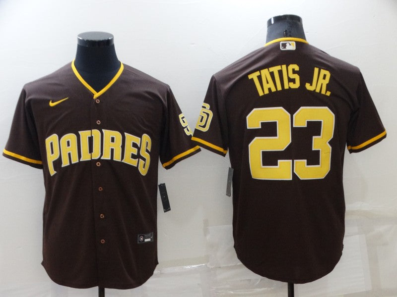 Men's San Diego Padres Fernando Tatis Jr. #23 Brown Stitched Jersey baseball jersey product view 1