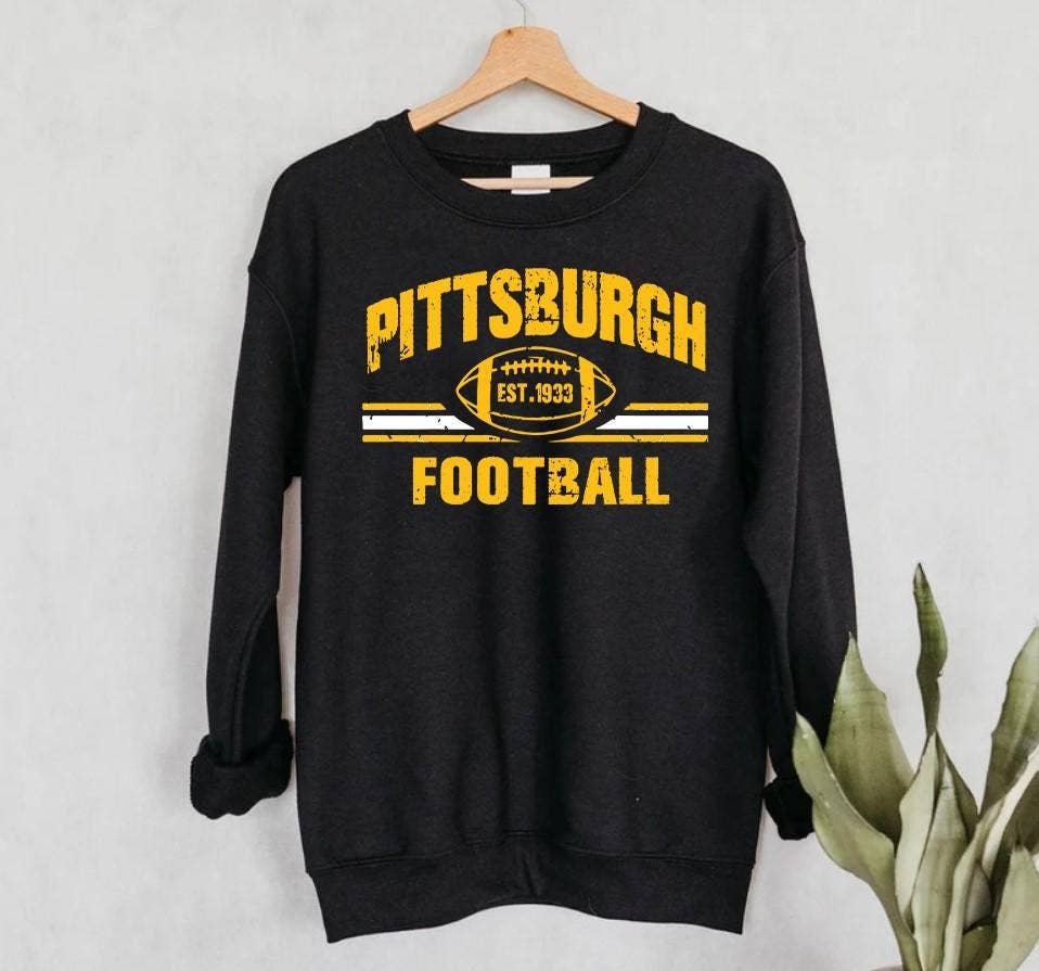 New Pittsburgh Football Retro Est 1933 Vintage Sweatshirt Unisex T-shirt, Sweatshirt, Hoodie, Long Sleeve Tee - T-Shirt, Sweatshirt, Hoodie