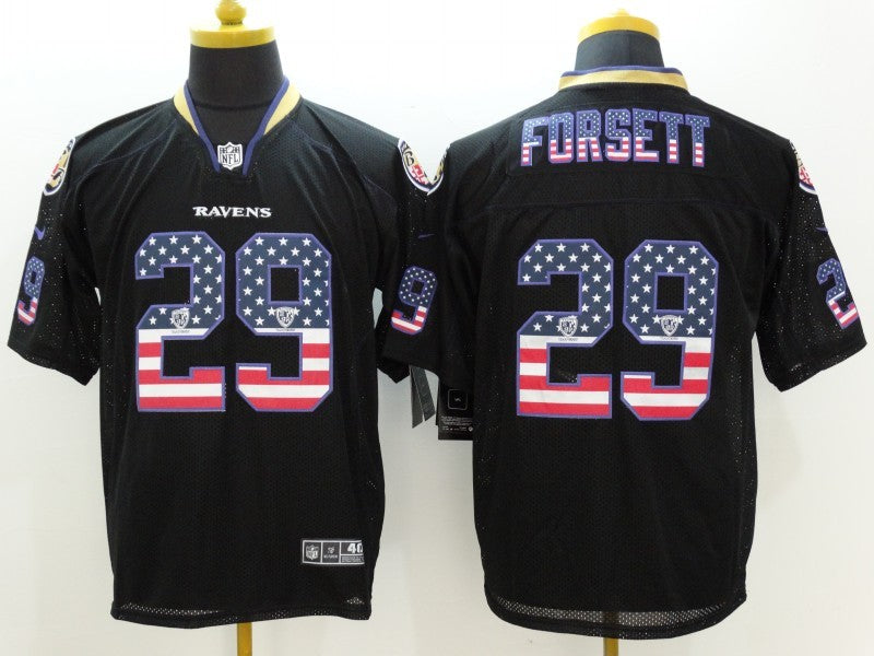 Men's Baltimore Ravens Justin Forsett #29 Black Game Jersey1 football jersey product view 1