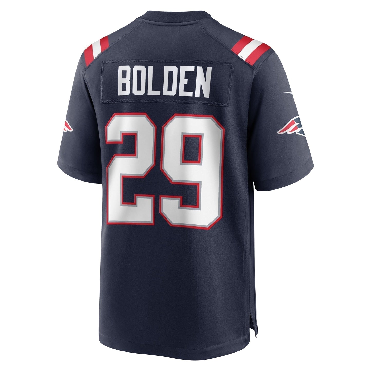 Isaiah Bolden New England Patriots Team Game Jersey - Navy football jersey product view 3