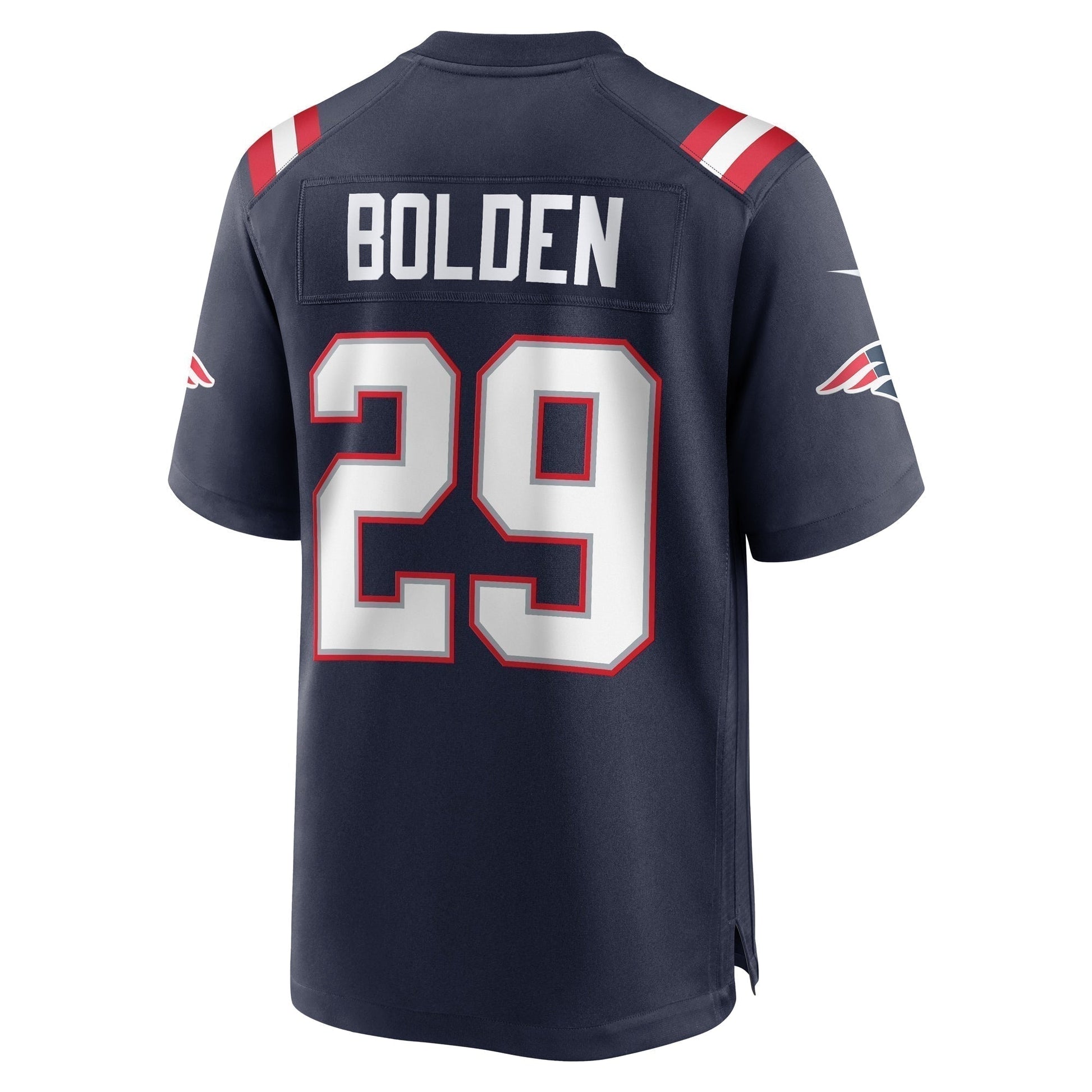 Isaiah Bolden New England Patriots Team Game Jersey - Navy football jersey product view 3
