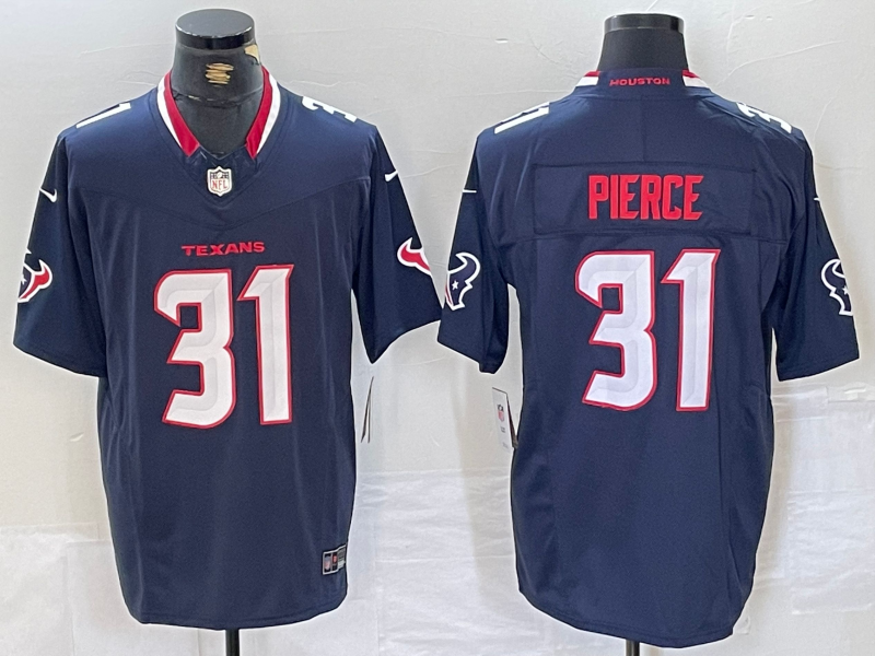 Men's Houston Texans Dameon Pierce #31 Navy Game Jersey football jersey product view 1