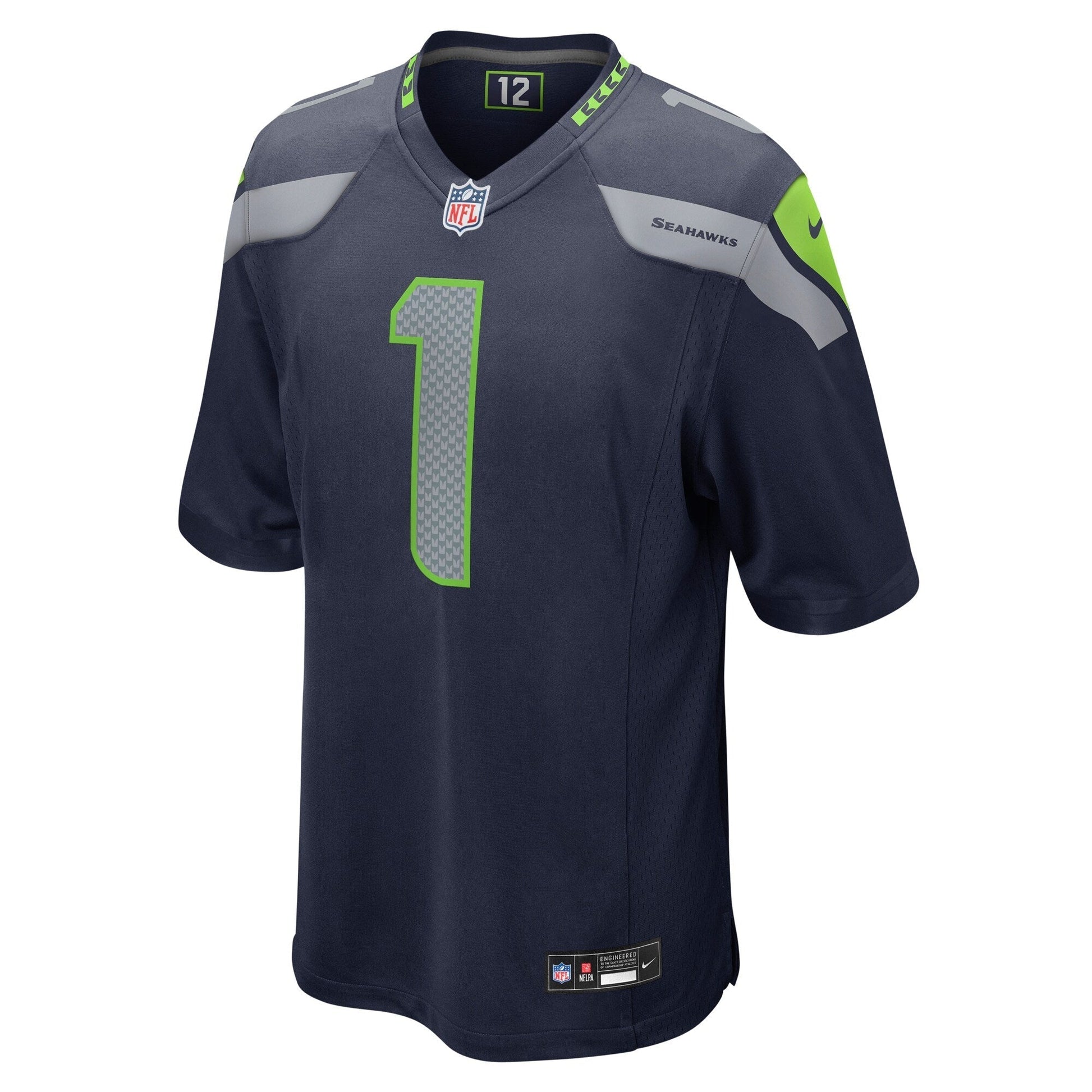Number 1 Dad Seattle Seahawks Game Jersey - College Navy football jersey product view 2