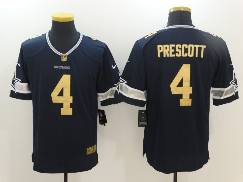 Men's Dallas Cowboys Dak Prescott #4 Navy Team Game Jersey1 football jersey product view 1