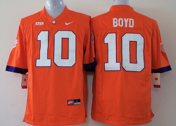Men's Clemson Tigers Tajh Boyd Orange Game Jersey sports jersey product view 1
