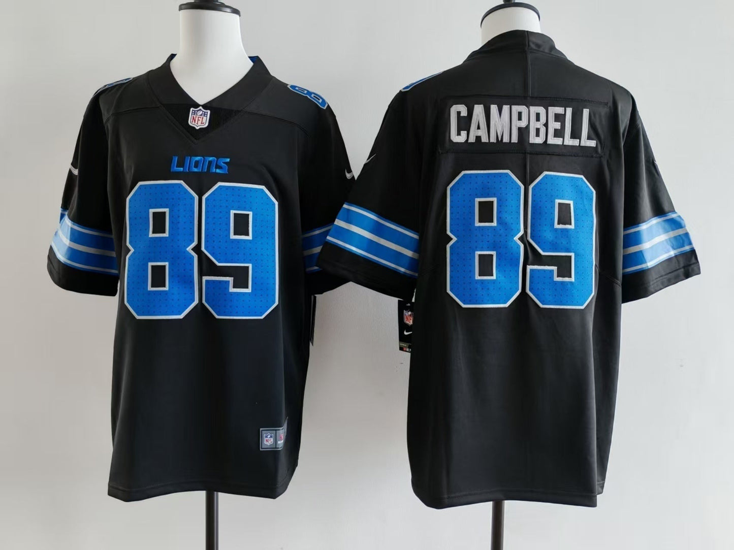 Men's Detroit Lions Dan Campbell Jersey - Black football jersey product view 1