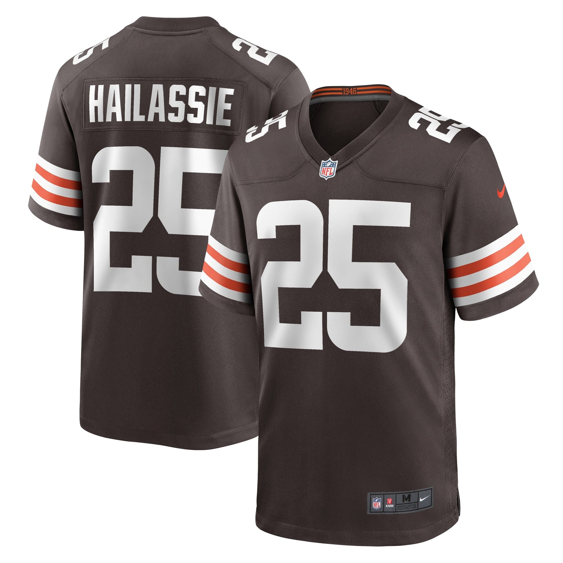 Kahlef Hailassie Cleveland Browns Team Game Jersey - Brown football jersey product view 1