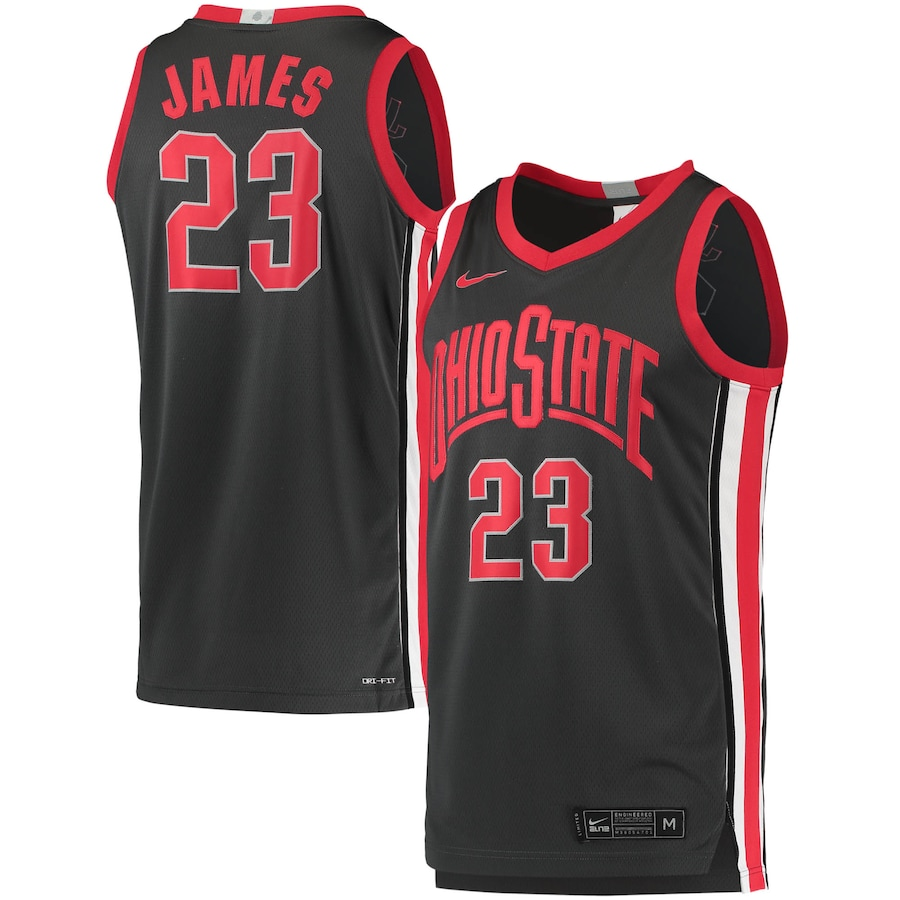 Men's Ohio State Buckeyes LeBron James #23 Black Player Game Jersey sports jersey product view 1