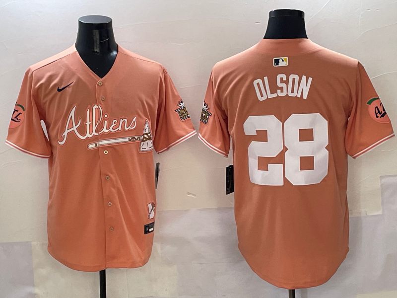Men's Atlanta Braves Matt Olson Pink 2025 City Connect Limited Player Jersey baseball jersey product view 1