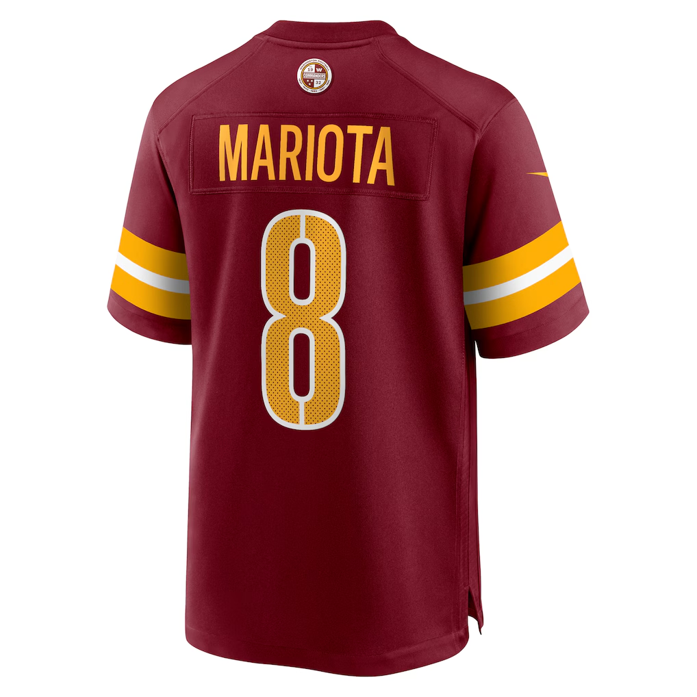 Men's Marcus Mariota Burgundy Washington Commanders Team Game Jersey football jersey product view 3