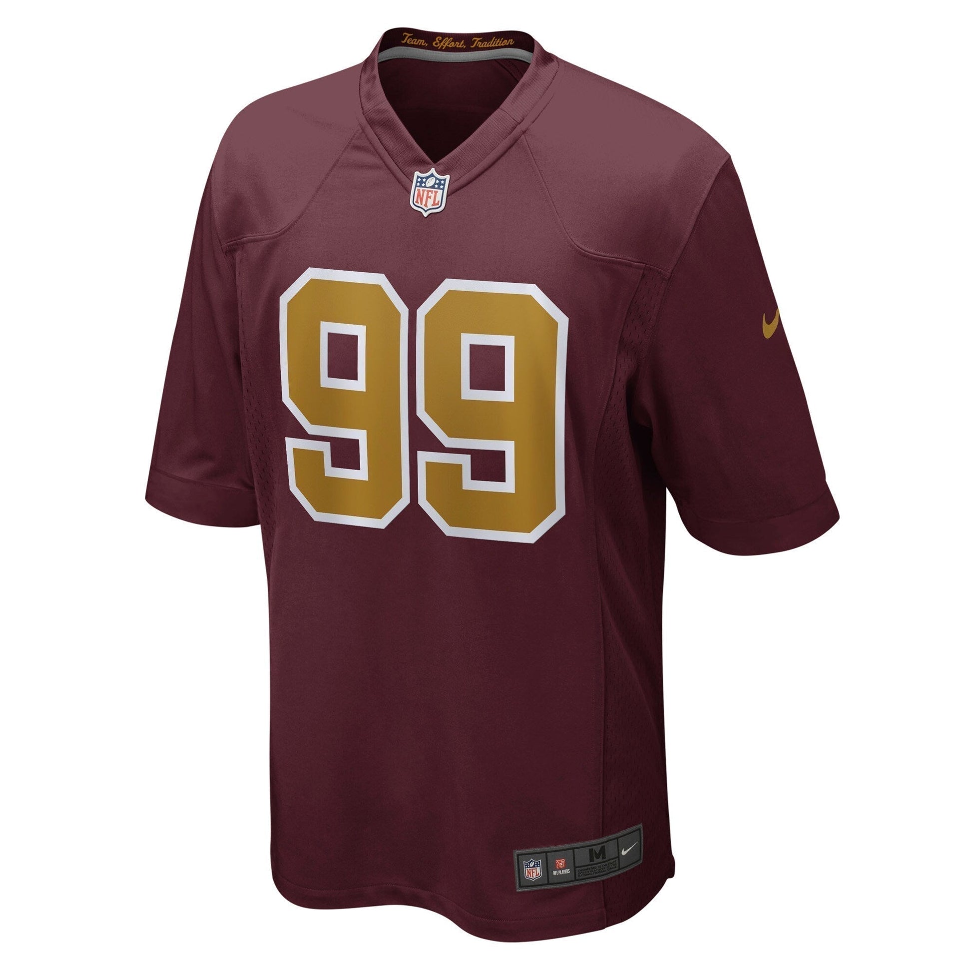 Chase Young Washington Football Team Alternate Game Jersey - Burgundy football jersey product view 2