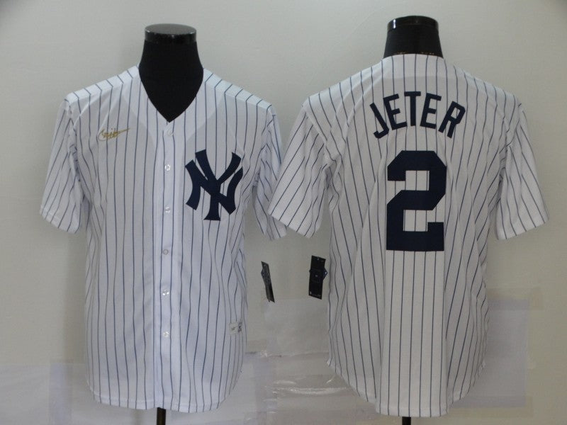 Men's New York Yankees Derek Jeter White Player Jersey baseball jersey product view 1