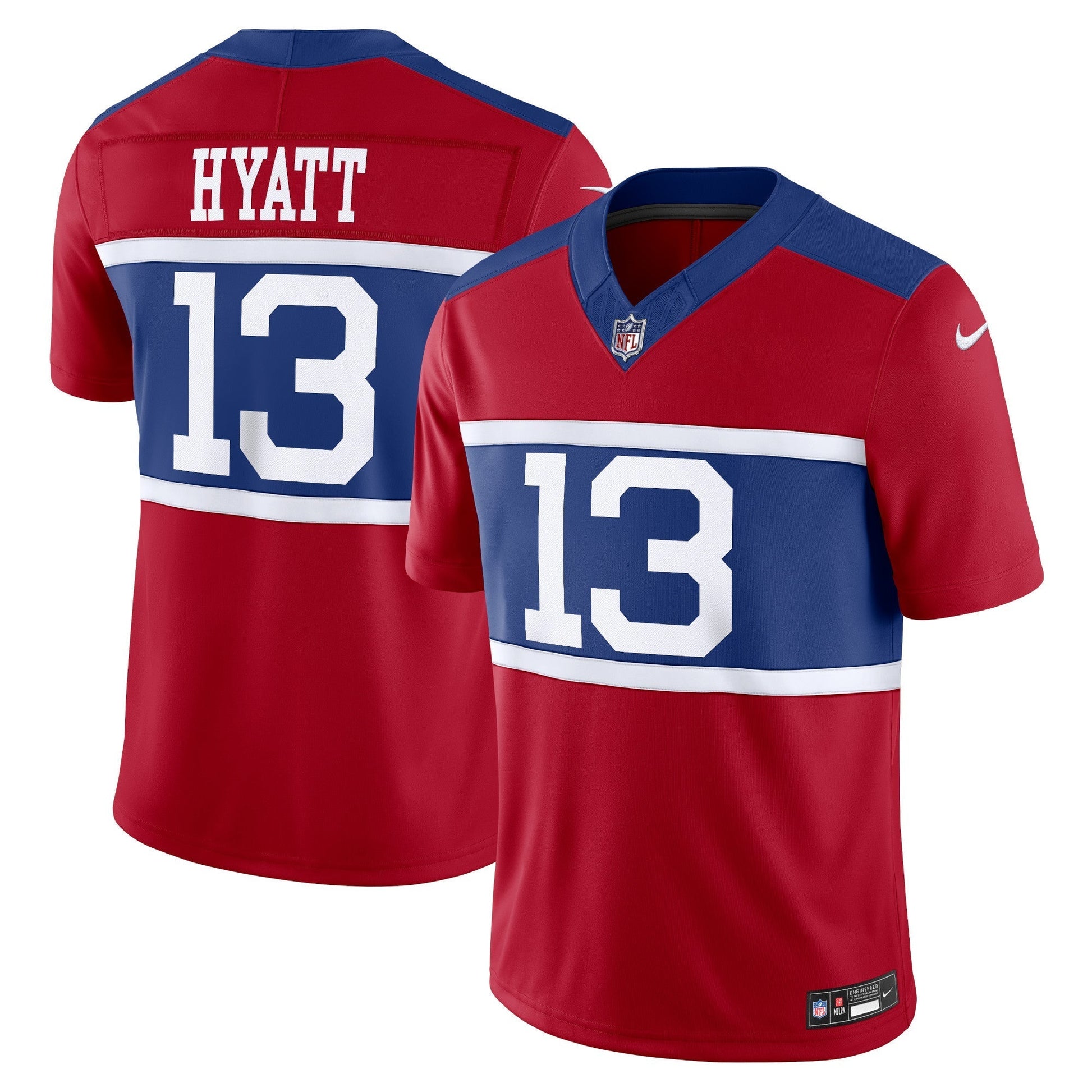 New York Giants Jalin Hyatt Century Red Alternate Vapor F.U.S.E. Limited Jersey football jersey product view 1