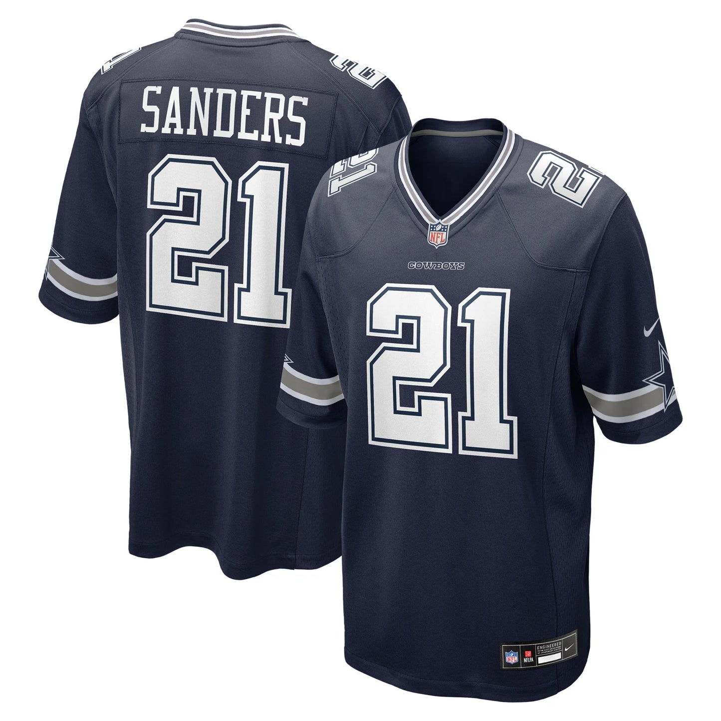 Dallas Cowboys Deion Sanders Navy Team Retired Player Game Jersey football jersey product view 1