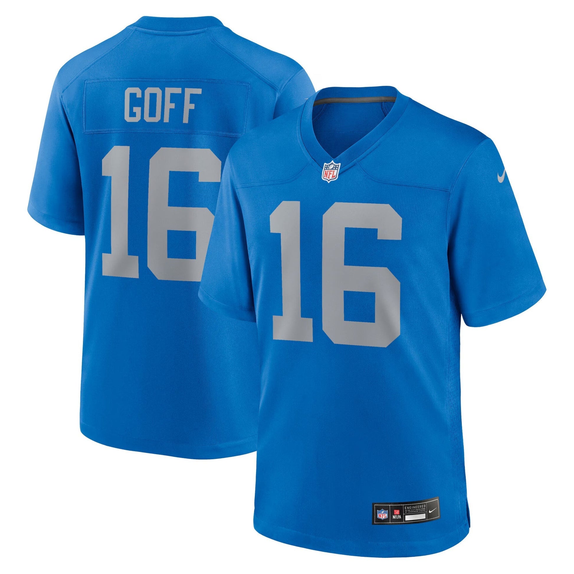 Detroit Lions Jared Goff Blue Alternate Game Jersey football jersey product view 1