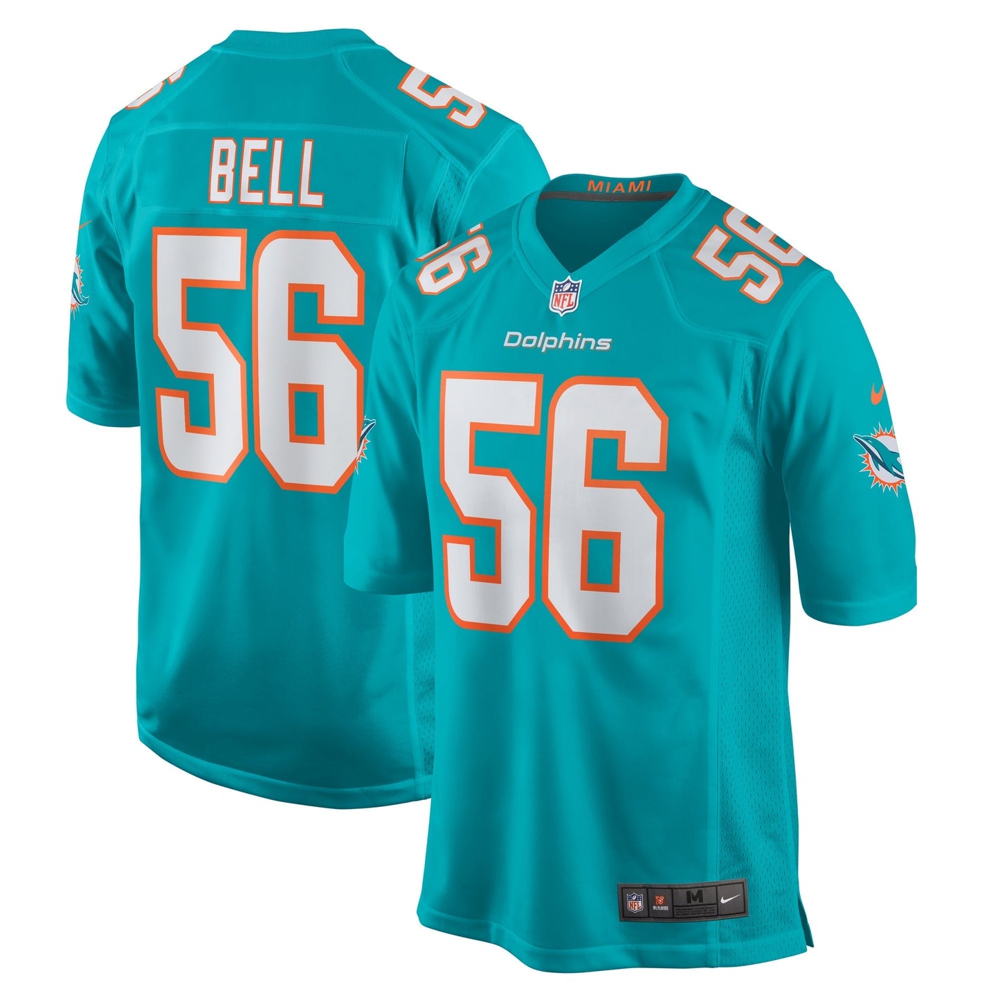 Miami Dolphins Quinton Bell Aqua Game Jersey football jersey product view 1