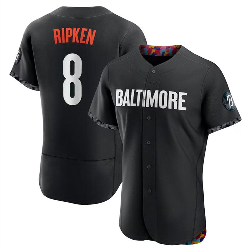 Baltimore Orioles #8 Cal Ripken Black Authentic Player Jersey Baseball Jerseys baseball jersey product view 1