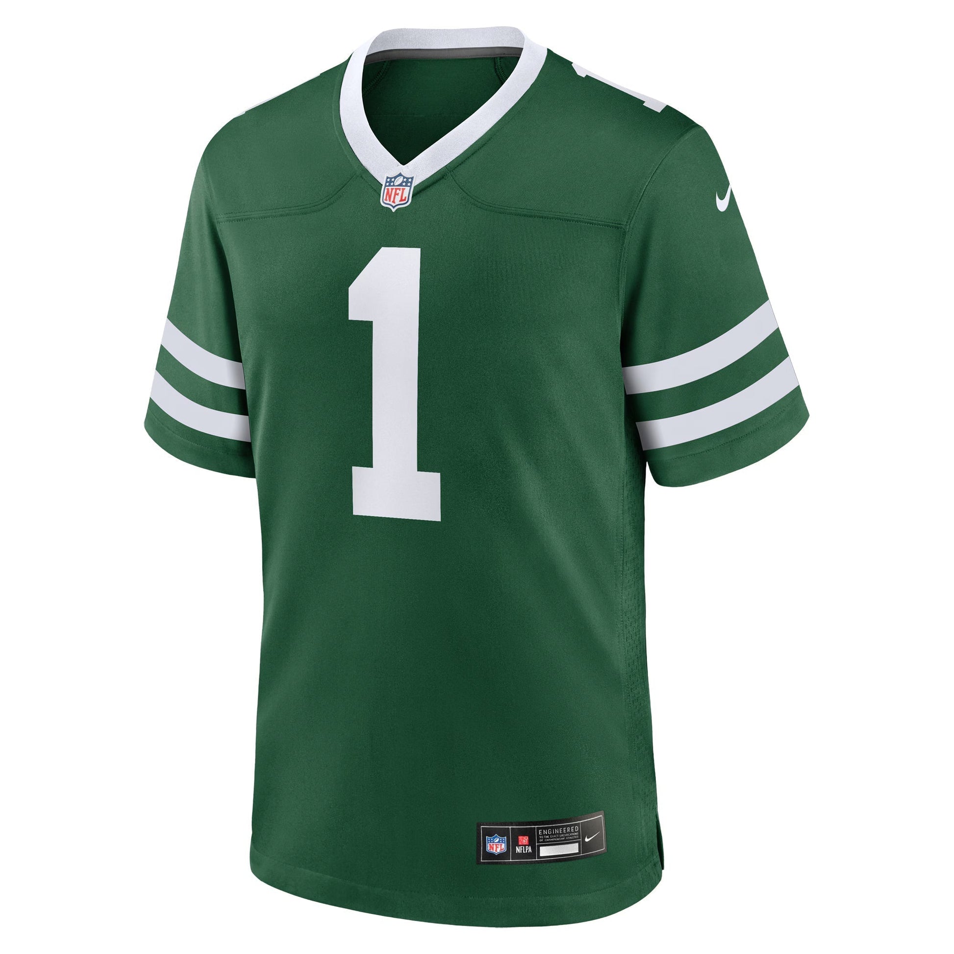 New York Jets Legacy Green #1 Dad Game Jersey football jersey product view 1